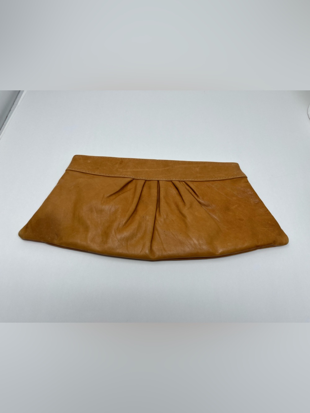 Lauren Merkin NYC - Leather Clutch | Tan | Pleated | Frame Top